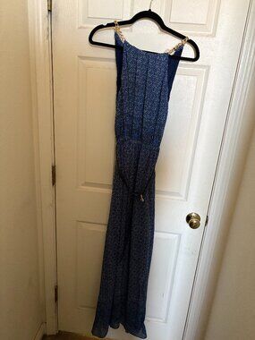 MICHAEL Michael Kors Sleeveless Maxi Dress w/Blue & White Print (M)